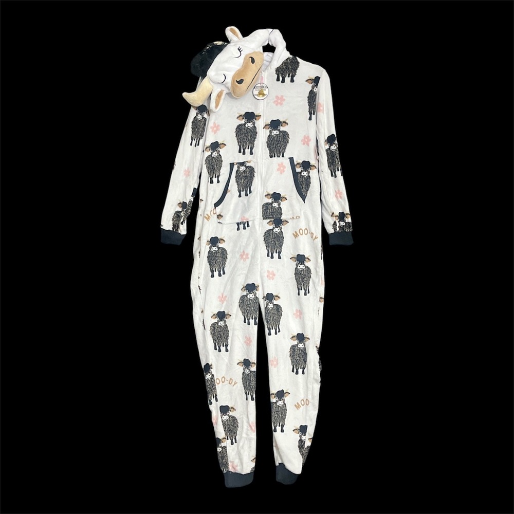 Cow Suit Holiday Time Women Medium Moo-dy Highland One Piece Pajama Dress Up